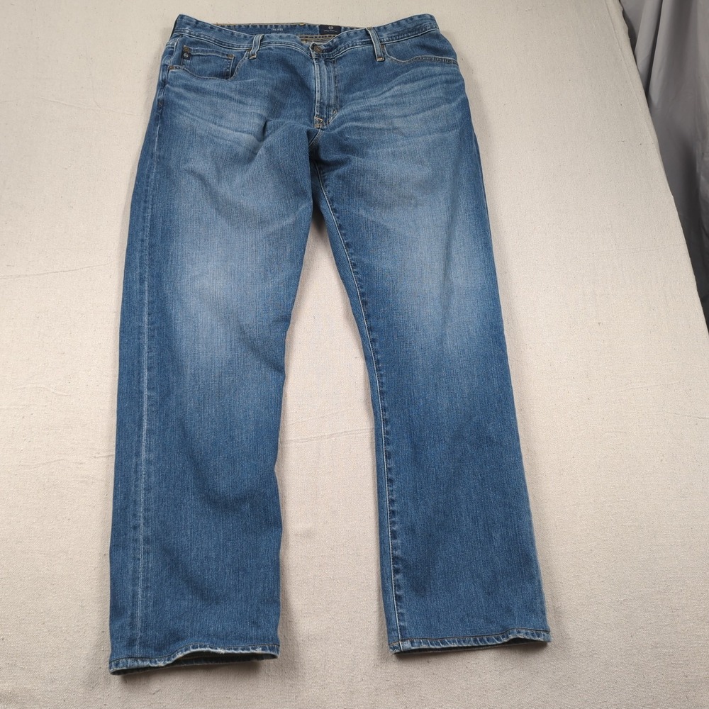 AG Adriano Goldschmeid Jean Mens 38x32* Blue The Ives Modern Athletic Hemmed